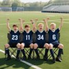 VEVOR Portable Folding Bench, 4 Seat Foldable Soccer Bench with Side Pockets and Carrying Bag, Lightweight Sideline Seating with Back Rest, Black - 2 of 4