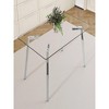 51 * 31.5 inch rectangular dining table: transparent glass paired with silver seven character legs - 2 of 4