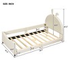 Twin Size Upholstered Daybed Platform Bed with Rabbit Ear Shaped Headboard-ModernLuxe - 3 of 4