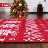 Washable Christmas Holiday Area Rug, Indoor Snowflake Throw Mat, Non-Slip Floor Carpet for for Living Room Bedroom Nursery Dining Room Decor, Red - 4 of 4