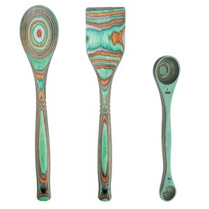 Island Bamboo Pakkawood 3 Piece Cooking Utensil Set with Spatula, Spoon, Measuring Spoon - 1 of 1