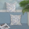 Baby Blue Pillow Covers 18x18 Set of 2 Blue and Cream Toile Floral Chinoiserie Throw Pillows - 3 of 4