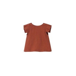 Girl Baby Gauze top with box pleated sleeve - OMAMImini - 1 of 1