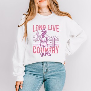 Long Live Country Girls Glitter -  Womens Graphic Sweatshirt - 1 of 4