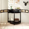 KWPZQEB Entryway Console Table - Half Moon Design, Vintage Sofa Table with 2 Storage Cabinet and Bottom Shelf for Living Room, Hallway - 4 of 4
