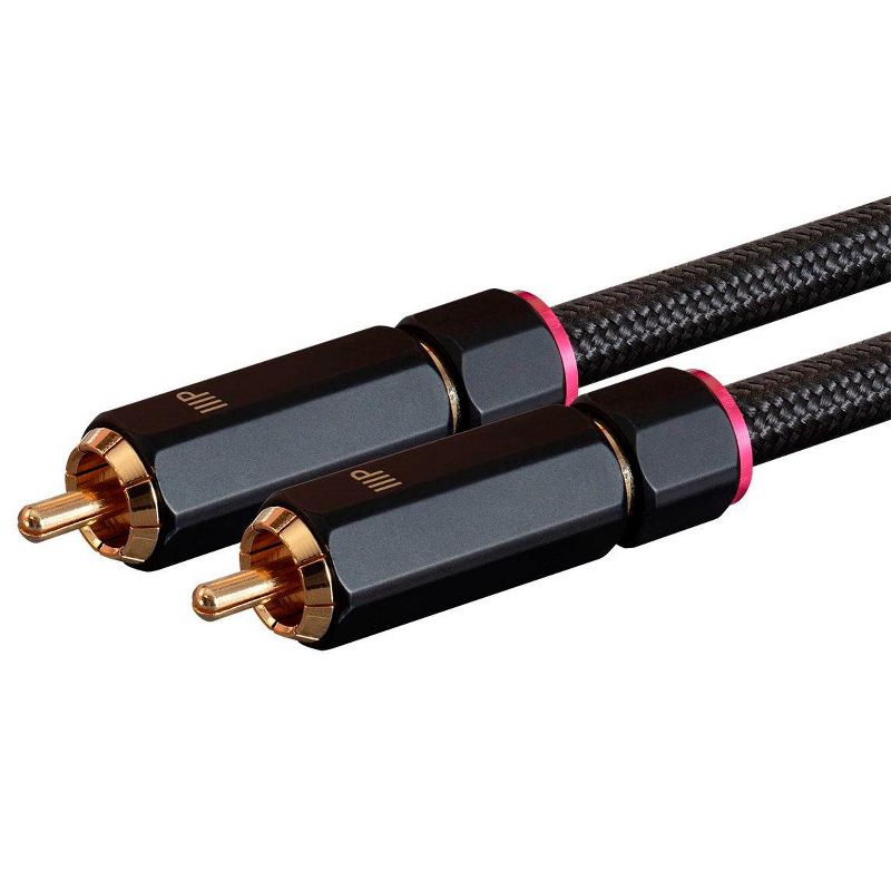 Monoprice Male RCA Two Channel Stereo Audio Cable - 25 Feet - Black, Gold Plated Connectors, Double Shielded With Copper Braiding - Onix Series, 3 of 5
