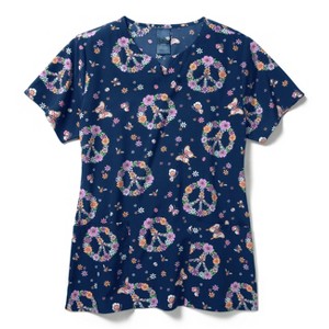 Zoe and Chloe Zoe+Chloe Performance Notch Neck Print Scrub Top - 1 of 1