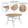 Emma and Oliver 4-Foot Round HEAVY DUTY Birchwood Folding Banquet Table with METAL Edges - 3 of 4
