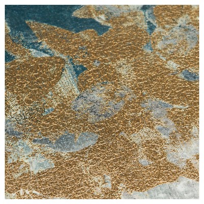 Teal and Gold Abstract Forest Canvas Art Set of 3