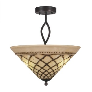 Toltec Lighting Revo 3 - Light Flush Mount in  Dark Granite with 16" Chocolate Icing Shade - 1 of 1