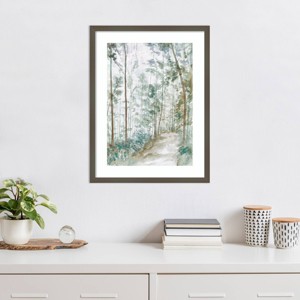 Amanti Art Silver Tree Forest by Maya Woods Wood Framed Wall Art Print - 1 of 4