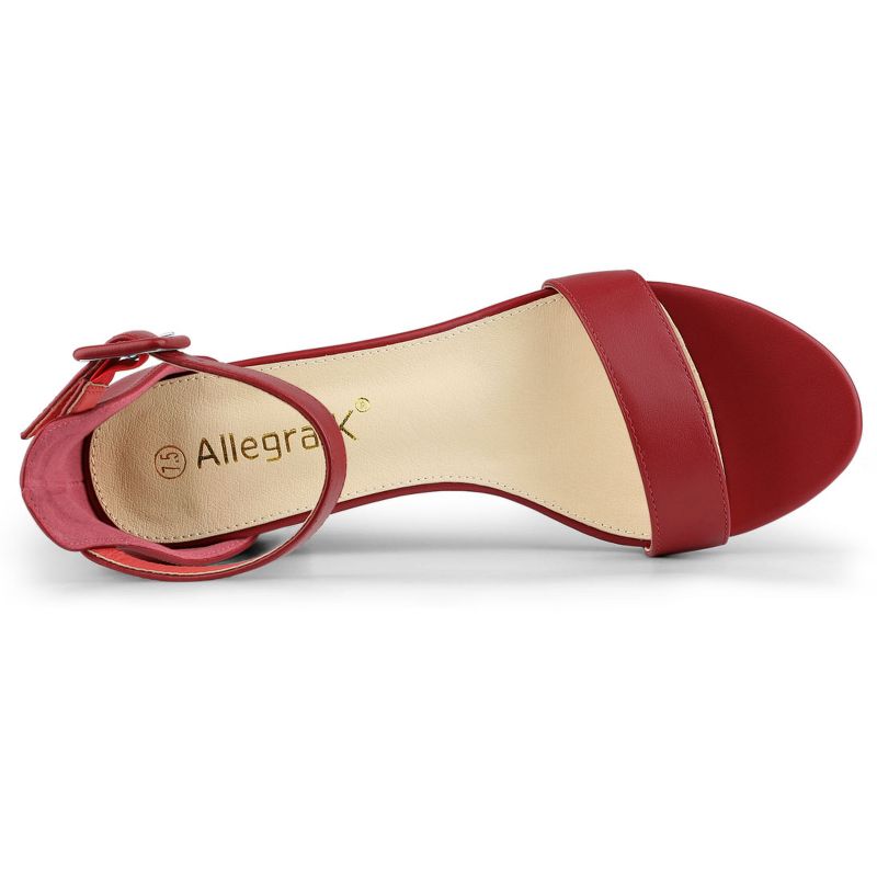 Allegra K Women's Block Low Heels Ankle Strap Sandals, 4 of 7