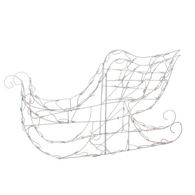 Brite Star 48" Lighted White Sleigh Outdoor Christmas Decoration - Clear Lights