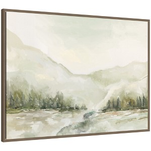 Kate & Laurel All Things Decor 28"x38" Sylvie Winter Landscape 6 Framed Canvas by Annie Quigley Dark Gold - 1 of 4