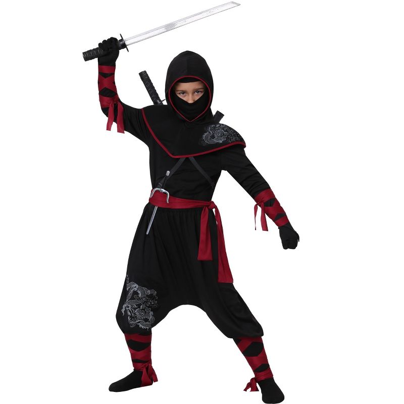 HalloweenCostumes.com Boy's Shadow Ninja Costume, 2 of 3