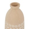 Olivia & May Set of 2 Ceramic Vase with Star Patterns Beige: Rustic Stoneware Amphora, Tabletop Decor - 3 of 4