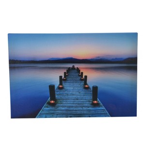 Beachcombers Dock/Candle Canvas with 8 Light-Up LED - 1 of 1