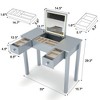 NicBex 32.5" Makeup Vanity Desk with Flip-top Mirror,Wood Makeup Table with 2 Drawers & 3 Removable Organizer Boxes for Bedroom - 3 of 4