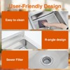 Restaurant Freestanding Stainless Steel Commercial Kitchen Sink with Faucet, Prep & Utility Washing Hand Basin Laundry Tub - 4 of 4