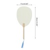 Unique Bargains Portable Double-Sided Long Handle Xuan Paper Folding Fan 1 Pc - 2 of 4