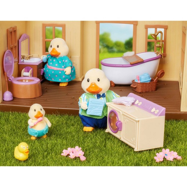 Set de muebles en miniatura Li'l Woodzeez de 16 piezas - Set de baño y lavandería: incluye accesorios de limpieza de juguete 3