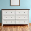 Farmhouse Dresser Sideboard Buffet with 6 Drawers, Rustic Wooden Storage Cabinet Organizer for Living Room, Entryway, or Hallway - 2 of 4