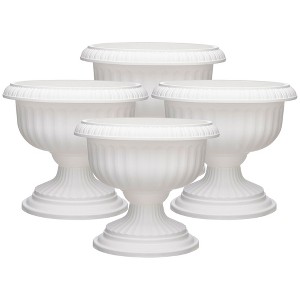 Southern Patio Dynamic Outdoor 18" Resin Grecian Urn Planter Pot, White - 1 of 4