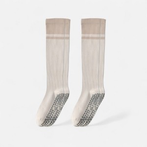 Anna-Kaci Women's 2-Pack Knee High Grip Socks with Ribbed Texture and Anti-Slip Soles for Studio Workouts - 1 of 1