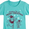 Girls' - Winnie the Pooh - Pooh & Piglet Wishing for a Merry Christmas Fitted Short Sleeve Graphic T-Shirt - 2 of 4