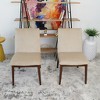 Vynxaria Beige Dining Chairs - Mid-Century Modern Velvet Seating for Versatile Spaces - 3 of 4