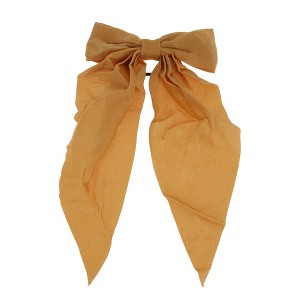 Unique Bargains Fashionable Solid Bow Ribbon Hair Elastic Band 1 Pc - 1 of 4