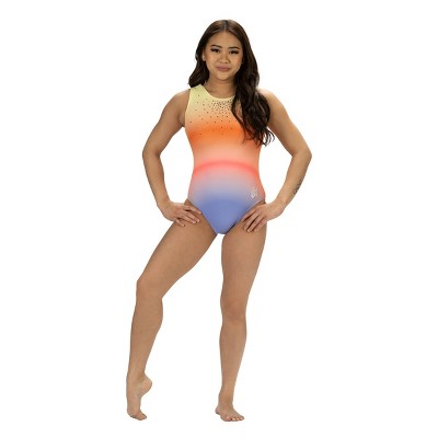 GK Elite Women's Suni Lee Tangerine Dreams Leotard - 7-8