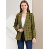 INSPIRE CHIC Women's Casual Fit Notched Lapel Double Breasted Plaid Formal Blazer - 3 of 4