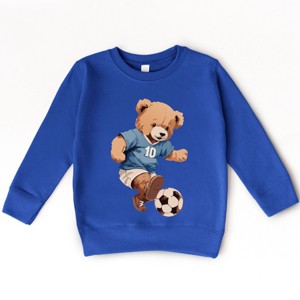 The Juniper Shop Watercolor Soccer Bear Toddler Sweatshirt - 1 of 4