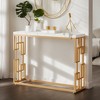 Hommoo 42.5" Console Table with Faux Marble Tabletop White - 3 of 4