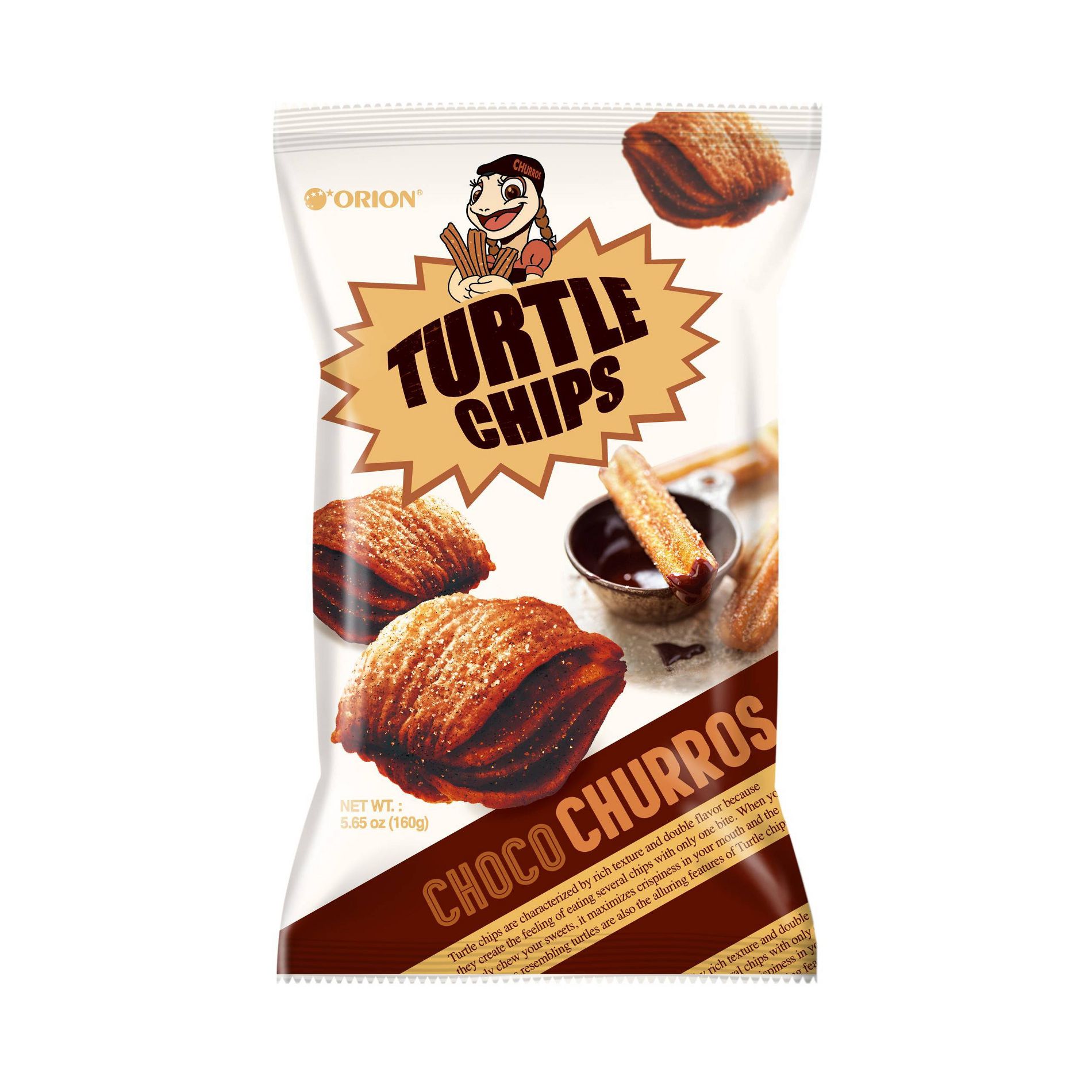 Orion Turtle Chips Chocolate Churros Snacks - 5.65oz
