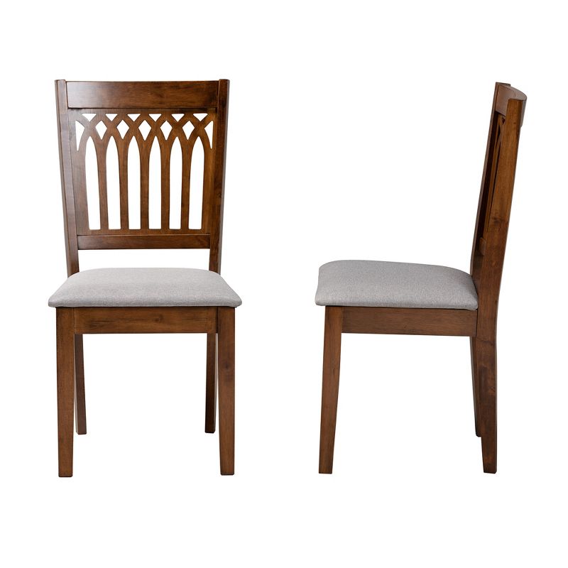 Baxton Studio Genesis Modern Fabric Wood Dining Chair Set, 4 of 8