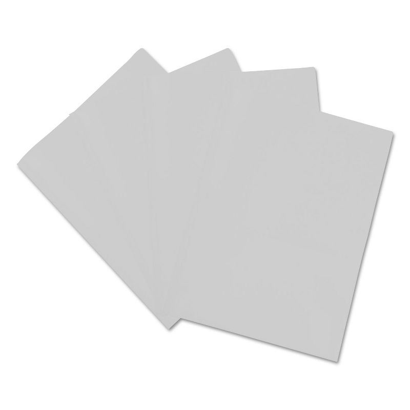 Universal Plastic Twin-Pocket Report Covers with 3 Fasteners 100 Sheets White 10/PK 20554, 3 of 6