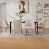 Modern Dining Chairs Set of 4,Chenille Upholstered Armless Chair with High Curved Back and Rubberwood Legs for Dining Room or Kitchen-Koiai - 2 of 4