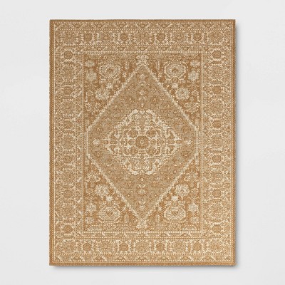 5'3"x7' Persian Rectangular Flat Woven Outdoor Area Rug Beige - Threshold™