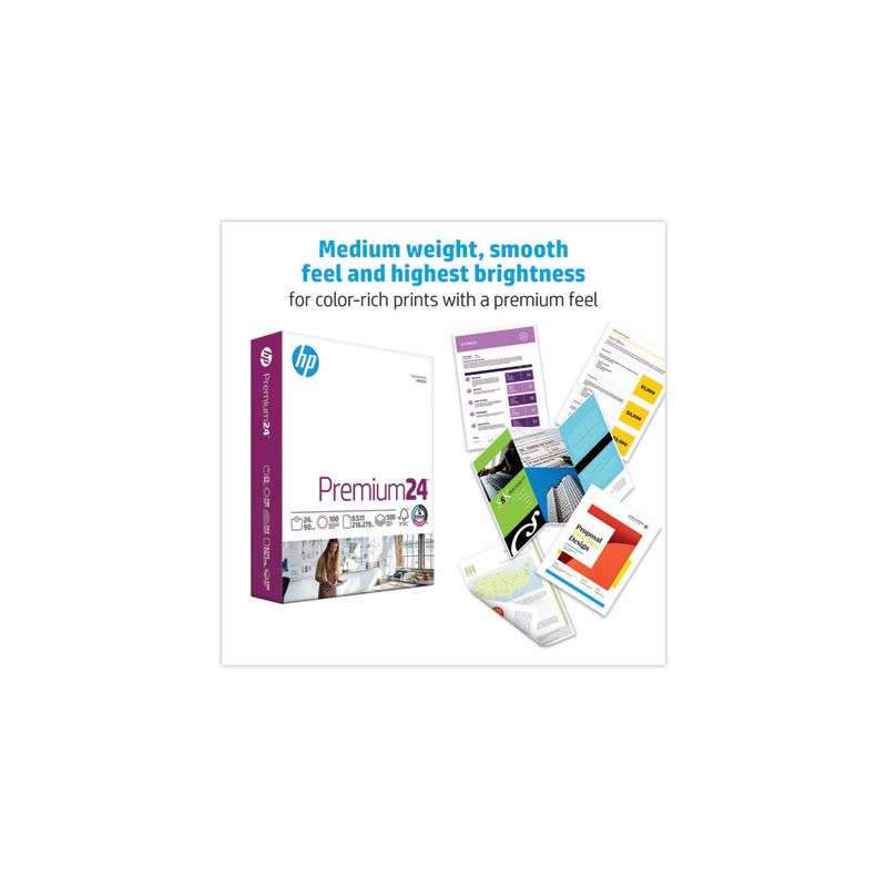 HP Papers Premium24 Paper, 98 Bright, 24 lb Bond Weight, 8.5 x 11, Ultra White, 500/Ream, 3 of 7