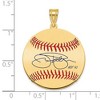Black Bow Jewelry 14K Gold Plated Jim Palmer Signature MD Enamel Baseball Pendant - 4 of 4
