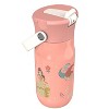 Zak Designs 14oz Princess Stainless Steel Vacuum Harmony Straw Water Bottle Purple - 3 of 4
