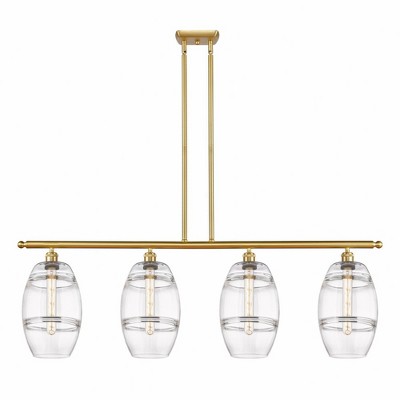 Vaz - 4 Light Stem Hung Island In Industrial Style-10.38 Inches Tall and 48 Inches Wide