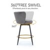 Kumasinova Modern 360° Swivel Bar Stools, Counter Height Bar Stools Set of 2, Upholstered Counter Stool, Counter Height Stools with Metal Legs - 2 of 4
