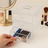 Acrylic 3 Drawer Cosmetic Organizer , Stackable Clear Makeup Storage Box with Transparent Drawers for Jewelry, Brushes & Beauty Essentials - 2 of 3