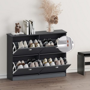 Shoe Cabinet with Hidden Ultra - Slim Narrow Shoe Rack & 4 Drawers, Suitable for Entryway, Hallway - 1 of 4