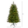 Nearly Natural 4-ft West Virginia Mountain Pine Artificial Christmas Tree with 100 Clear Lights and 322 Bendable Branches - 2 of 4