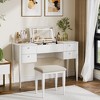 Makeup Vanity Desk with Flip Top Mirror and Lights, 47" 3 in 1 Vanity Table with 5 Drawers - 2 of 4