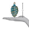 Old World Christmas Glass Blown Ornament for Christmas Tree, Ponderosa Pine Cone Blue - 2 of 3